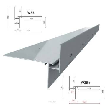 Profil okapowy W35+ szary